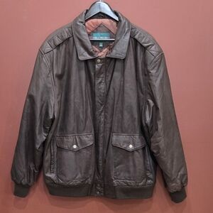 Vintage leather bomber jacket by Hill & Archer
